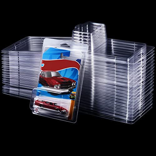 Tatuo 24 Pcs Protector Packs Compatible with Hot Wheels Model Car Clamshell Cases Plastic Display Protective Case Clear Die Cast Car Blister Pack Covers, 7.5 x 5 x 2 Inch