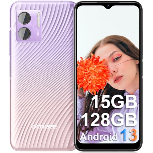 DOOGEE N50 Telefono Movil Libre Android 13, 15GB RAM+128GB ROM, Octa Core, 4200mAh Batería, 6,52...