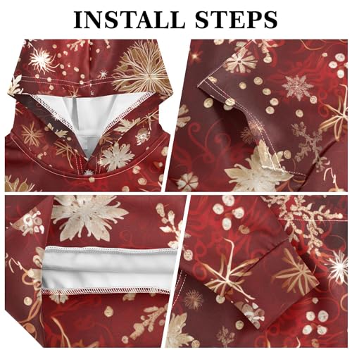 Kids Hoodies Sweaters Christmas Xmas Snowflake Hooded Sweatshirts with Big Pockets for Boys Girls B04003823