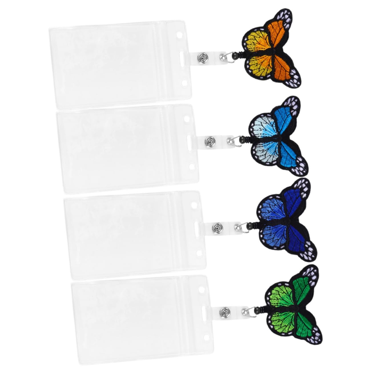 Lurrose 3 Set Di Porta Badge Portatili Con Clip A Bobina Retrattile Robusti Per Tessere Identificative Accessibili Per I Lavoratori 4 Pezzi * 3