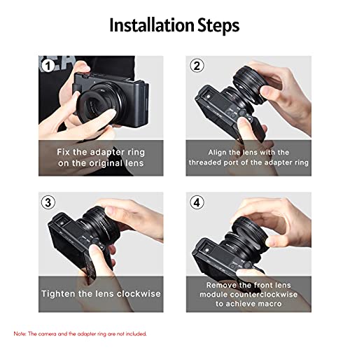 18Mm Wide Angle Lens 10X Macro Lens 2-in-1 Additional Lens Using External Adapter Ring,Fit for Sony ZV1 RX100M7 Cameras… - Afbeelding 5