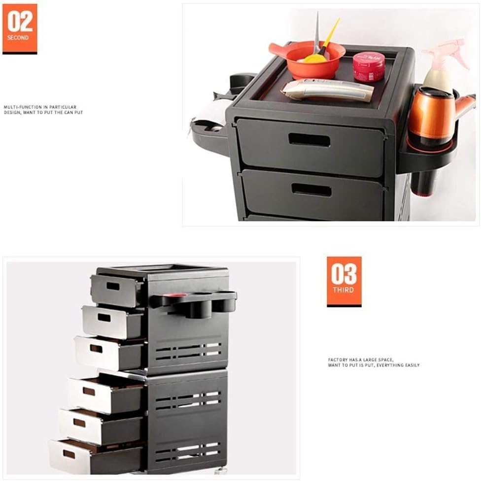Beauty Car/Hair Salon Trolleys Hairdressing Supplies Tool Car/Hairdressing Tool Cabinet Dyed Oyster Sauce Rack. (Size : 33 38 86cm)