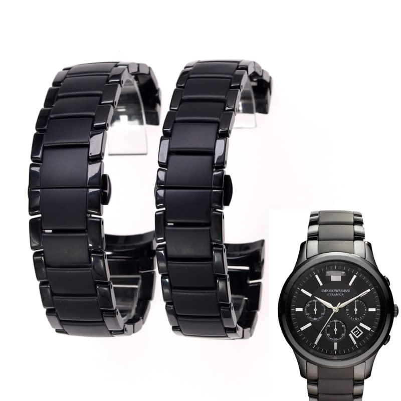 EPANO 22 mm 24 mm czarny gładki matowy ceramiczny pasek do zegarka Armani Ar1451ar1452ar1475ar1474 pasek do zegarka opaska na nadgarstek bransoletka