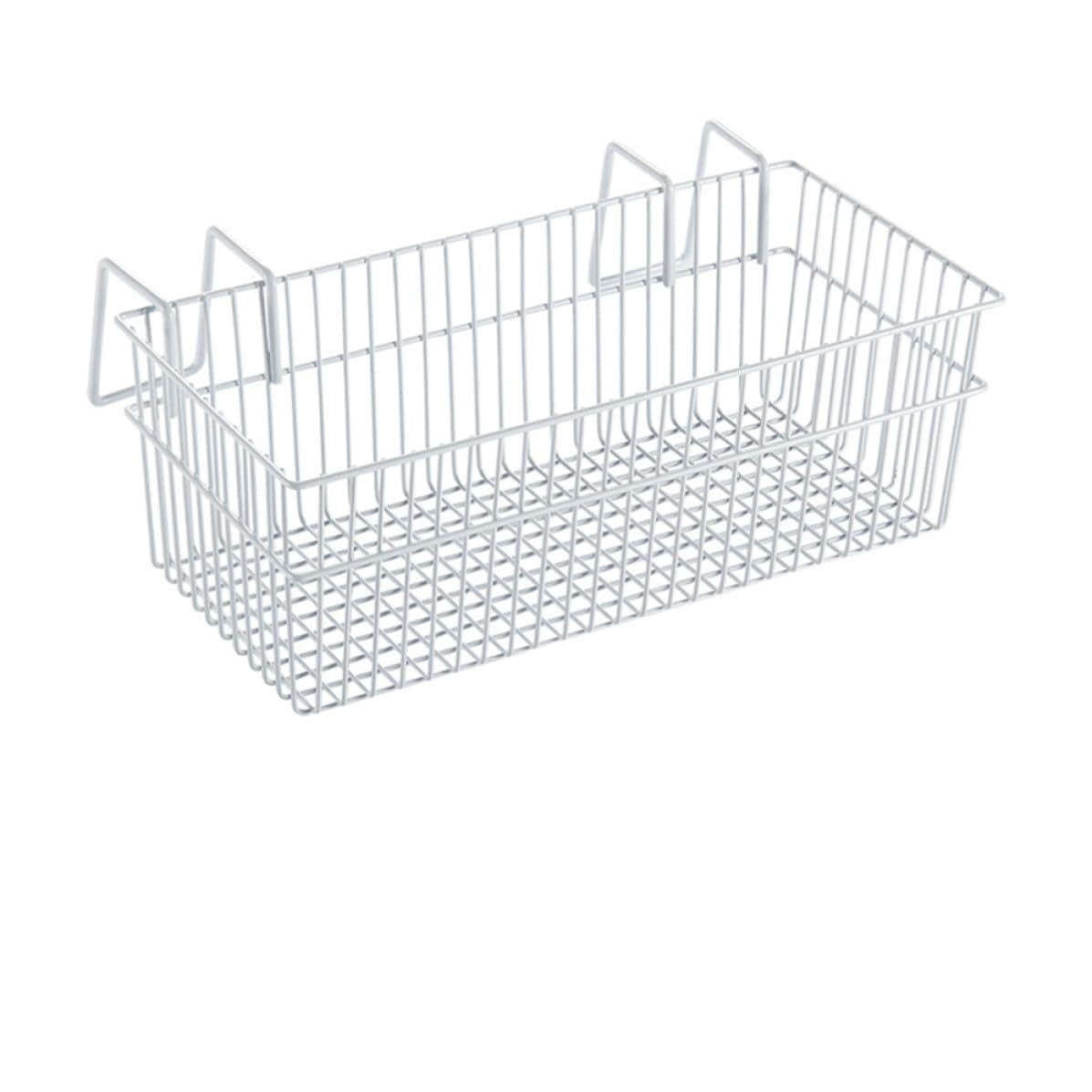 Panier de rangement suspendu blanc bac organisateur de lit et bureau compact