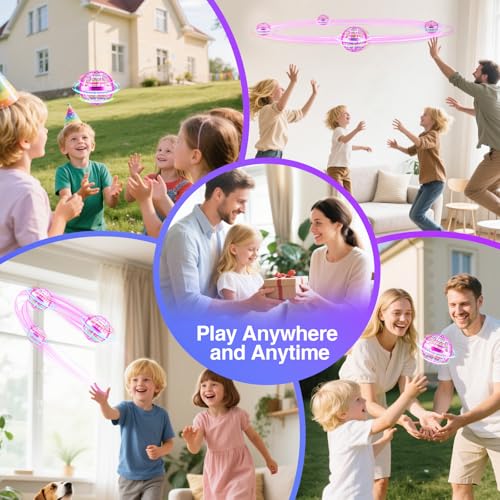 PKBOSS Fliegender Ball Magic Flying Orb Ball,Hand Controlled Hover Schwebender mit LED Licht Flying Spinner Mini Drohne Für Kinder Hover Toy Geschenke für Jungen Mädchen 6-12 Jahre