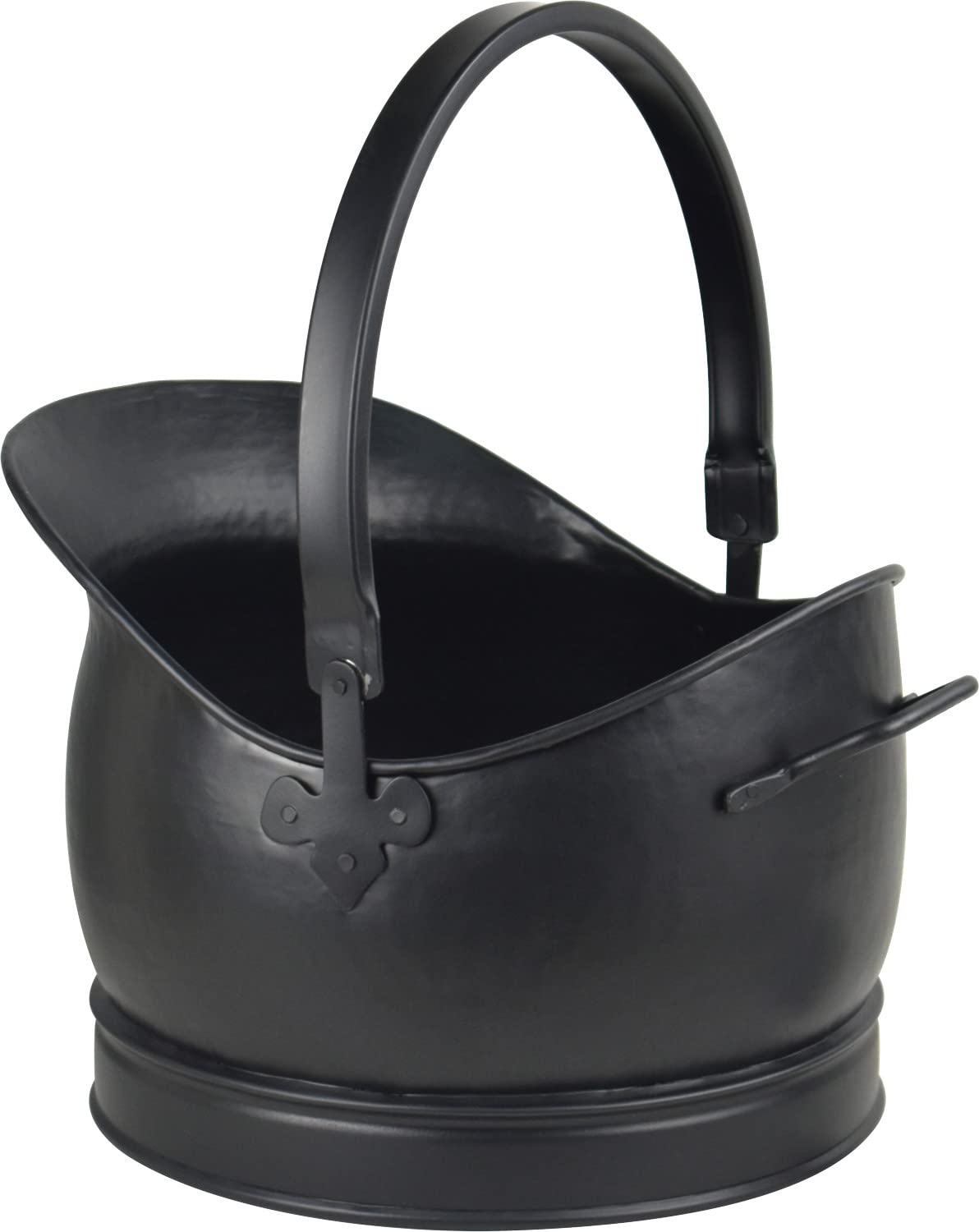 Sterling Ventures Black Steel Sallet Coal Bucket Scuttle Hod Antique Style (Large)