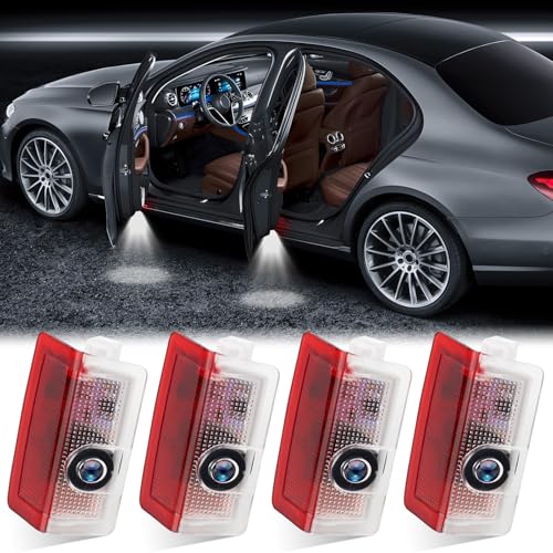 FAELNK 4 Pièces Projecteur de Lumière et Porte de Voiture - Lumière de Bienvenue Compatible Avec Mercedes Benz Série A B C E M G W166 W176 W205 W212