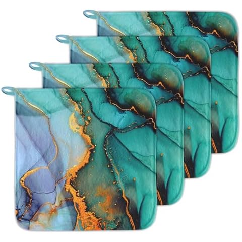GAIIIIYOU Natural Abstract Marble Painting Washcloth Line Cracked Face Cloth Soft Absorbent Towel with Hanging Loop Cover