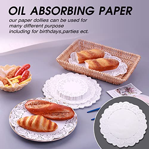 Napperon dentelle papier rond Sliverdew pour buffet de fête - 5