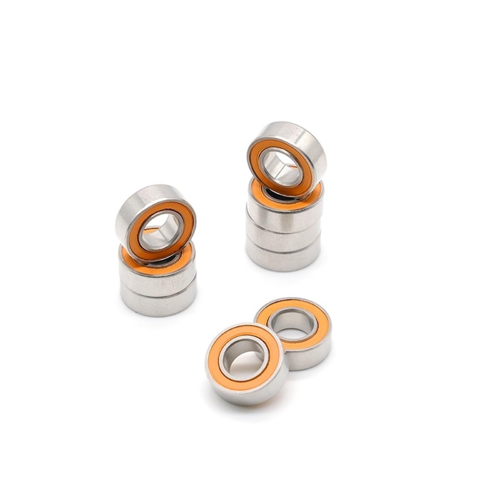 Namiar, 695-2RS łożysko ABEC-7 10 sztuk 5x13x4 Mm miniaturowe łożyska kulkowe 695RS 619/5RS Z2V1 pomarańczowe uszczelnione 695 2RS szczęście