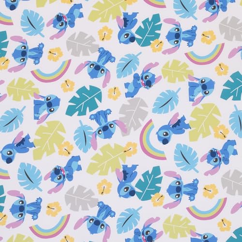 Image of Disney Stitch Blue, Teal, Lime, and White Nursery Fitted Crib Sheet