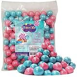 Gender Reveal Gumballs Shimmer Pearl Pink And Blue Bubble Gum 2 Pounds 1 inch Gumballs-PADDED FOR SAFETY