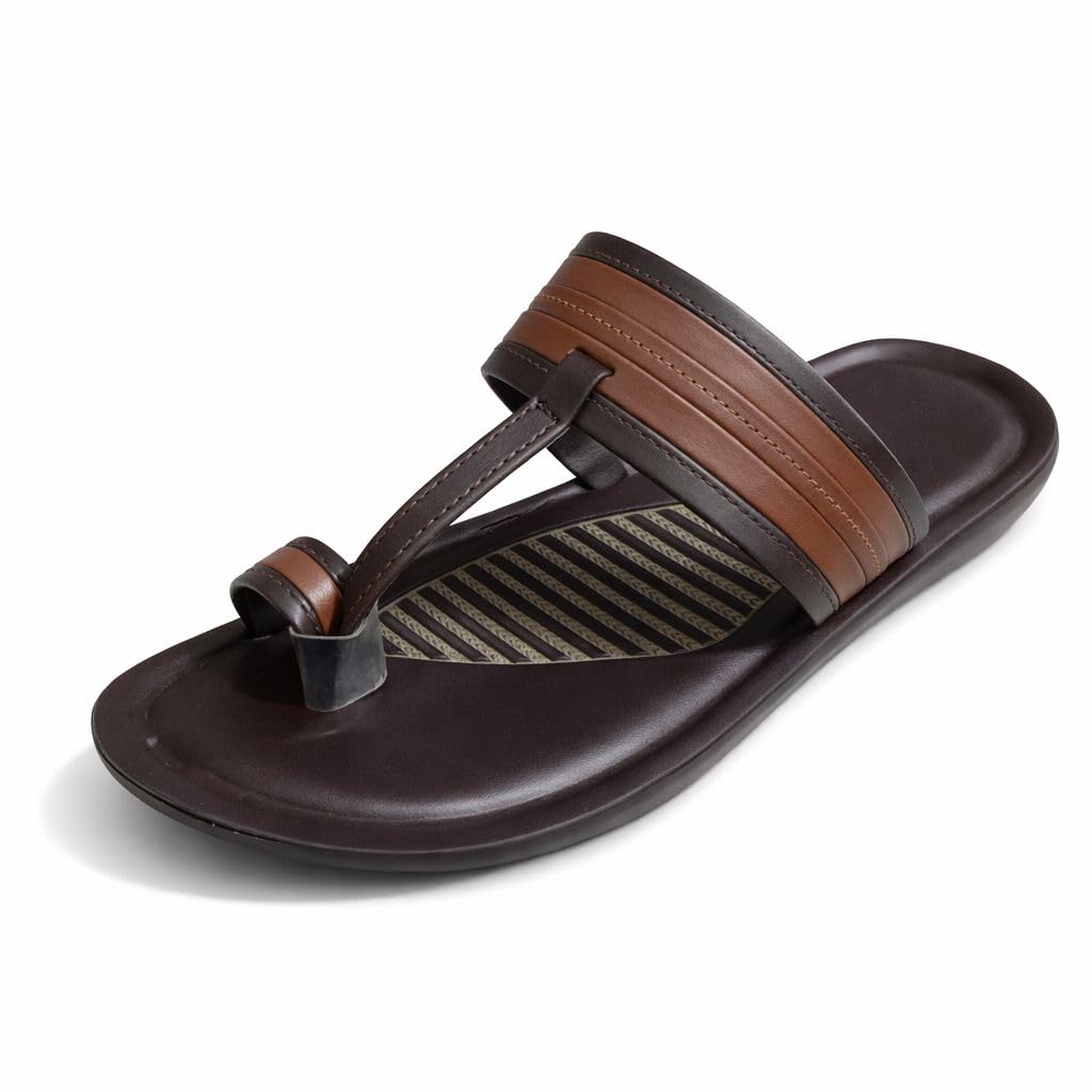 kadam pu footwear Kadam PU Men's Kolhapuri Chappal/Slippers with Cushion FootBed for Adult | Comfortable & Light Weight | Thong Sandals For Men I Stylish & Anti-Skid | Waterproof & Everyday slippers for Gents/Boys-picture-33