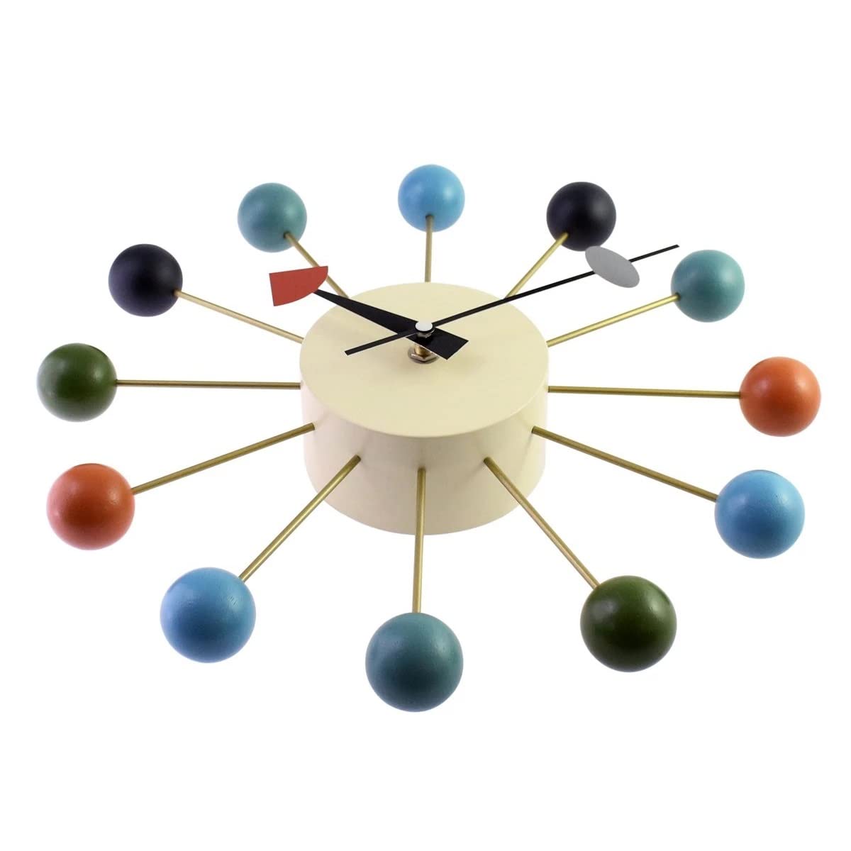 Boule Horloge Art Simulation Sport décoratif Bonbons Horloge Murale Couleur Mixte métal + Boule en Bois Massif