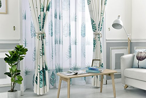 Etry Tropical Banana Leaf Green Window Curtains Semi Blackout Thermal Insulated Curtains Drapes Grommet Top For Living Room Bedroom 52 X 63 Inch 1 Panel #TOP5