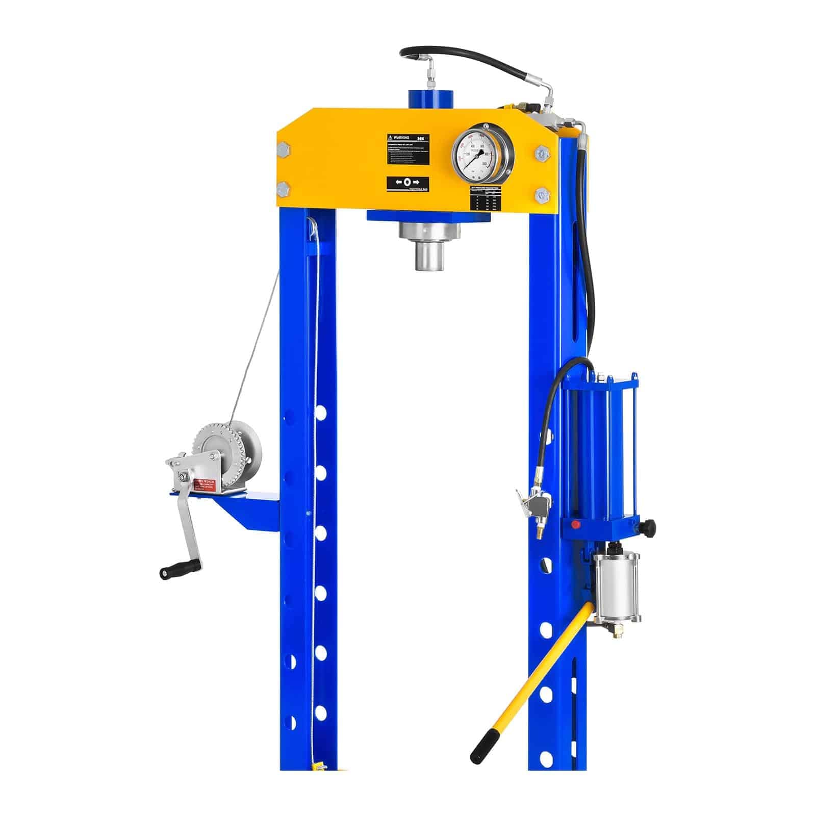MSW Presse d'Atelier Hydropneumatique MSW-WP-50T-P (Force de Pression Max. de 50 000 kg, Hauteur de Travail 350-1100 mm, réglable en Hauteur sur 8 Positions)