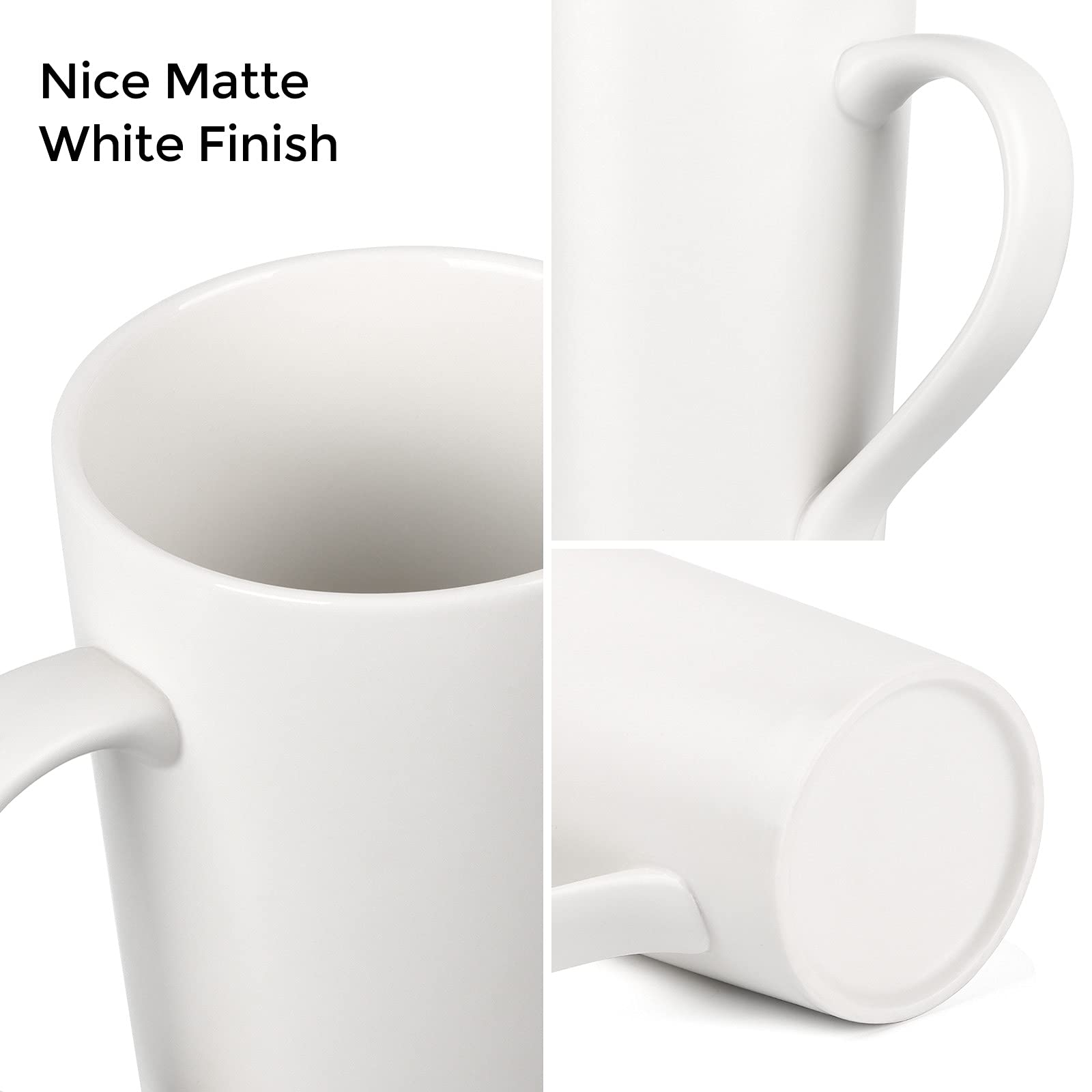 20 OZ Large Coffee Mugs, 600ML Plain Tall Porcelain Mugs with Handle,  SHOWFUL Extra Large Ceramic Cup for Men Dad, Set of 2, Black & White :  Amazon.com.au: Kitchen & Dining