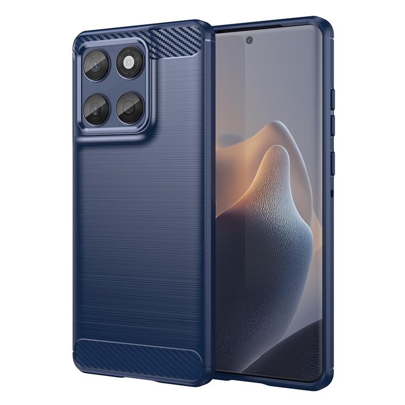 Image of Hybrid Carbon Fiber Back Case for Moto Edge 60 Fusion (Blue)