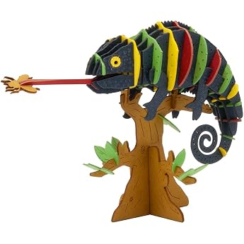 Fridolin 3D Paper Model - Chameleon Colourful