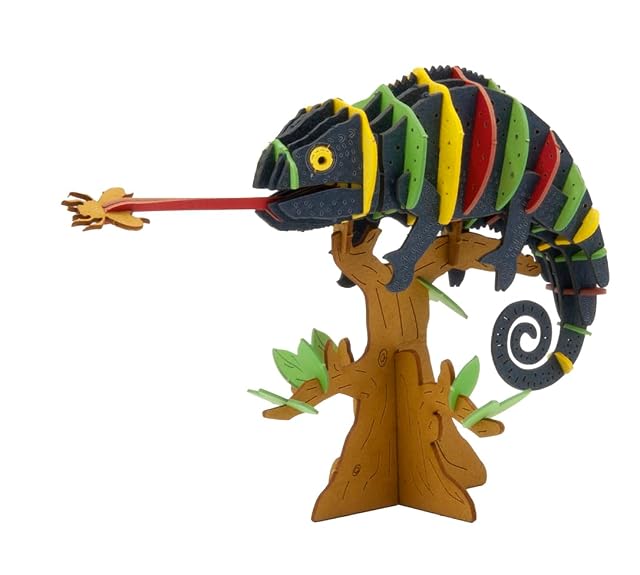 Fridolin Modelo de papel 3D camaleón, multicolor
