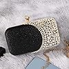 CORIOS Abendtasche Strass Damen Diamant Clutch Bag Klein Tasche Schultertasche Abnehmbarer Kette Handtasche Elegante Umhängetasche für Hochzeit Abendparty Tanzparty Geburtstag Bankett Schwarz #5