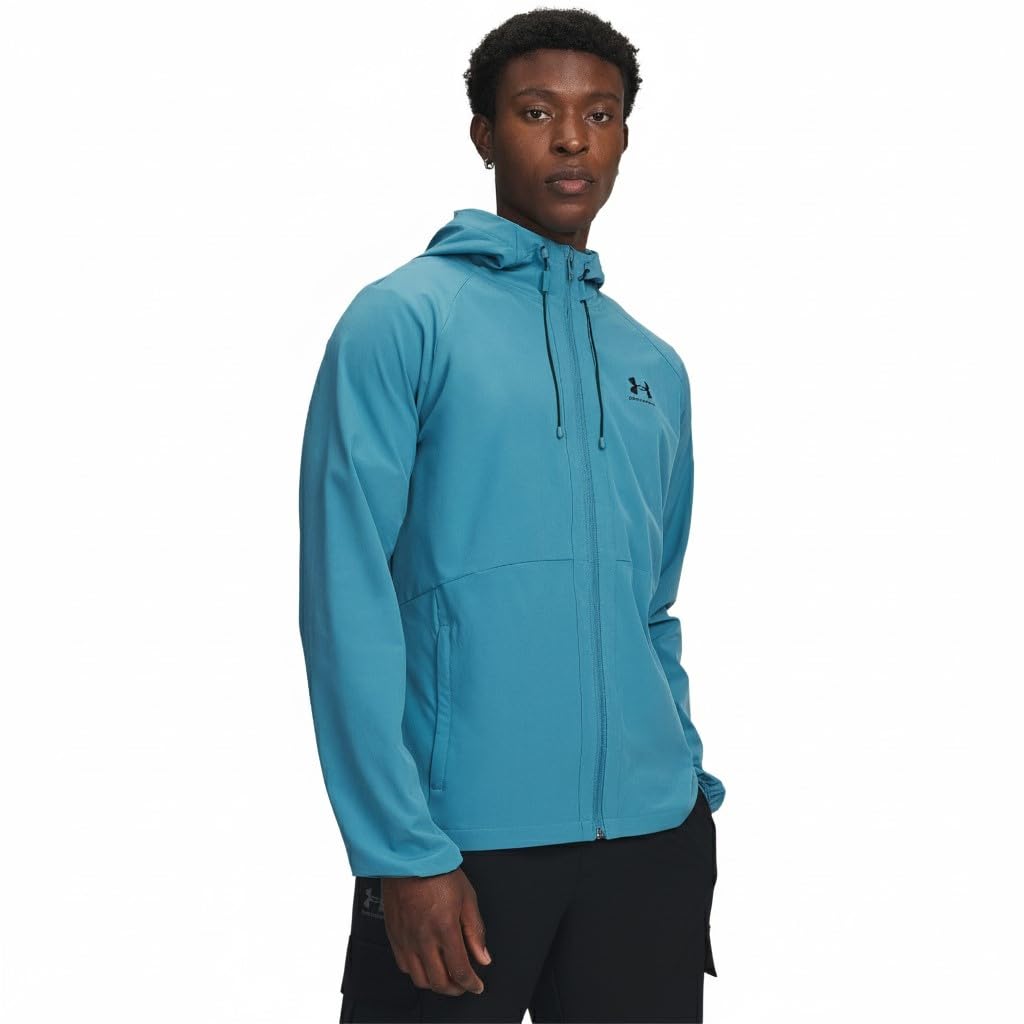 Under Armour Windabweisender Windbreaker für Herren, blau / schwarz, M