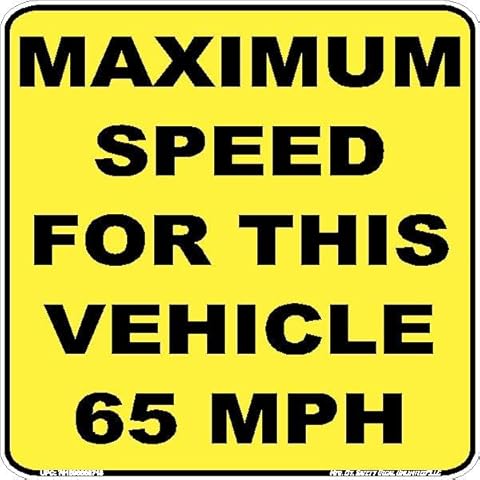 Safety Decal Unlimited Vehicle Maximum Speed 65mph Yellow/Black Caution Bus Dump Truck Rental Car GPS Monitored Label Sticker Decal Made in USA 6