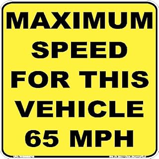 Vehicle Maximum Speed 65mph Yellow/Black Caution Buses Dump Truck Rental Car GPS Monitored Label Sticker Decal Made in USA 4"x 4"