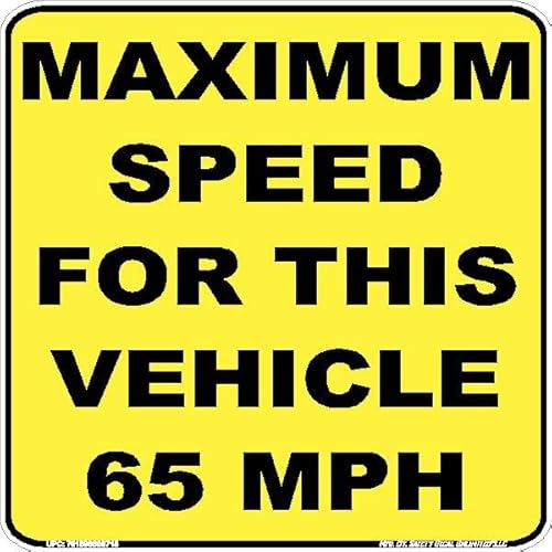 Safety Decal Unlimited Vehicle Maximum Speed 65mph Yellow/Black Caution Buses