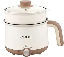 SiaBiced Panela elétrica de arroz, mini panela elétrica, multifuncional, tomada americana, antiaderente para macarrão, sopa, bife, macarrão, aveia, Vaporizador Branco