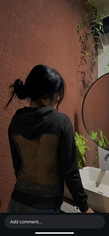 Image of Women's Hooded Sweatshirt with Mesh Back Panel | Full Sleeve Casual Hoodie for Winter & Streetwear
