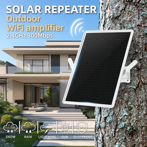 CLCTEK® WiFi Extender Signal Booster Solar Battery Outdoor, Long Range up to 300-feet, Internet 2.4G WiFi Extender Booster, Wireless Signal Booster WiFi Repeater 300Mbps,for 2.4G Modem Router (17in) - Image 3