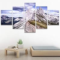 SIGNWIN 5 Panel Canvas Wall Art Mountainscape for Home Decorations Ready to Hang - 60
