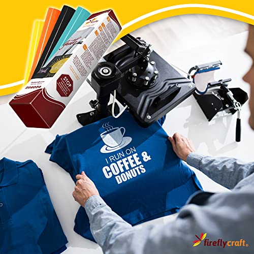 Firefly Craft Heat Transfer Vinyl Sheets - Grey Htv - Iron On Vinyl For Cricut, Htv Vinyl Sheets, Vinyl Iron On, Easy Cut & Weed, Compatible With Cricut & Silhouette Cameo - 1 Sheet 12" X 20" #TOP4