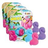 INKEE Flamingo Confezione da 3 bombe da bagno per bambini a forma di fenicottero al profumo di gomma da masticare, assortimento di 3 colori che colorano l'acqua rosa, viola e blu, senza glutine,