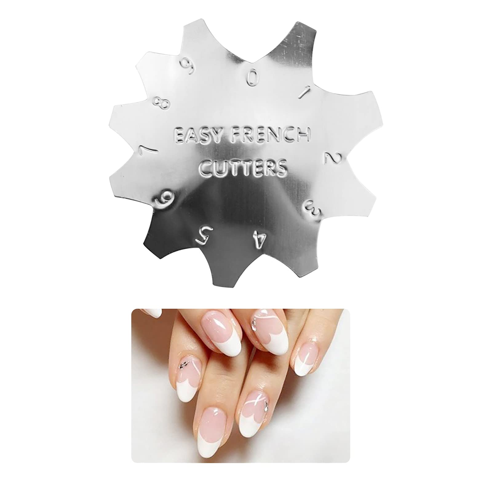 Honey JoyProfessional Small 0-9 Sizes V Shaped Cutter French Manicure Nail Art Tool Tips Pink White Trimmer UV Gel Nail Polish, HJ-NAT160-FS04