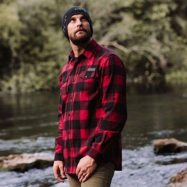Grunt Style Plaid Flannel Men's Long Sleeve Shirt - Image 2