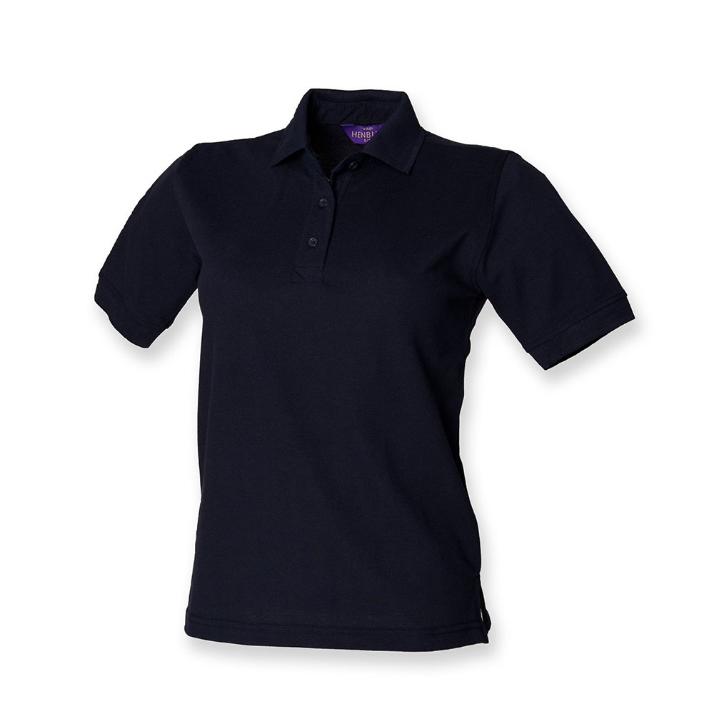 Henbury Ladies Pique Polo Shirt : Color - Navy : Size - 18
