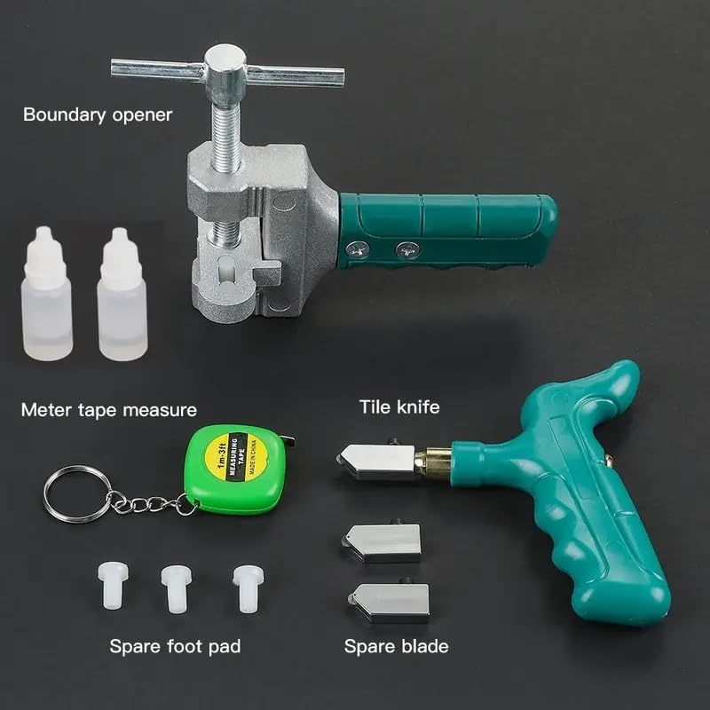 AASONS Easy To Use Glass Cutter Diamond Glass Cutter Set Professional Glass Cutter Set For Glass Tile Cutting Tile Cutter Manual Glass Tile Breaking Tool | Ceramic Tile Glass Cutting Combination Kit