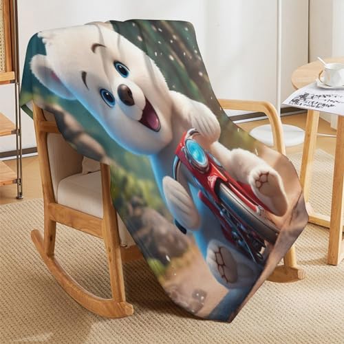 Couverture polaire flannel ours plaid peluche chaud lavable machine - 8