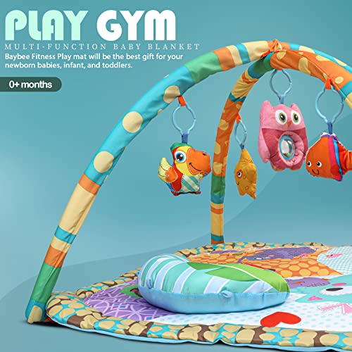 Image of Baybee Play Gym & Rocker for Babies | Portable Baby Playing Mat for New Born with Hanging Toys, Music & Lights | Indoor Activity Play Gym for Babies 0 to 12 Months (Assorted I)