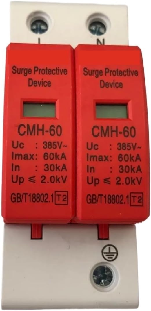 SPD Din Rail Surge Protector Power 2P Lightning Arrester Household AC100-380V Surge Switch 10-20KA 20-40KA 30-60KA 40-80KA(2P,40-80KA)