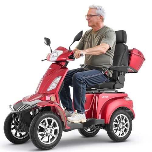 VEVOR Heavy Duty 4-Wheel Mobility Scooter, Powerful 1000W Brushless Motor, 500...