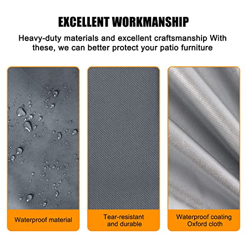 Ananmei Patio Furniture Covers 3 Piece Set, Waterproof Outdoor Furniture Cover, Fit For Outdoor Rattan, Wicker Chair Conversation Furniture Sets, Heavy Duty Durable And Water-Resistant Fabric (Gray) #TOP3