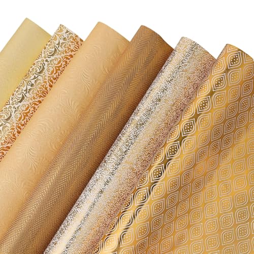 KidsyWinsy Premium Gift Wrapping Paper Sheets (Gold, Pack Of 48) With Tags, Ribbon Bows, Confetti | Gift Wrap Paper For Packing | Wrapping Sheets For christmas, Birthday, Wedding Anniversary, Festive Occasions