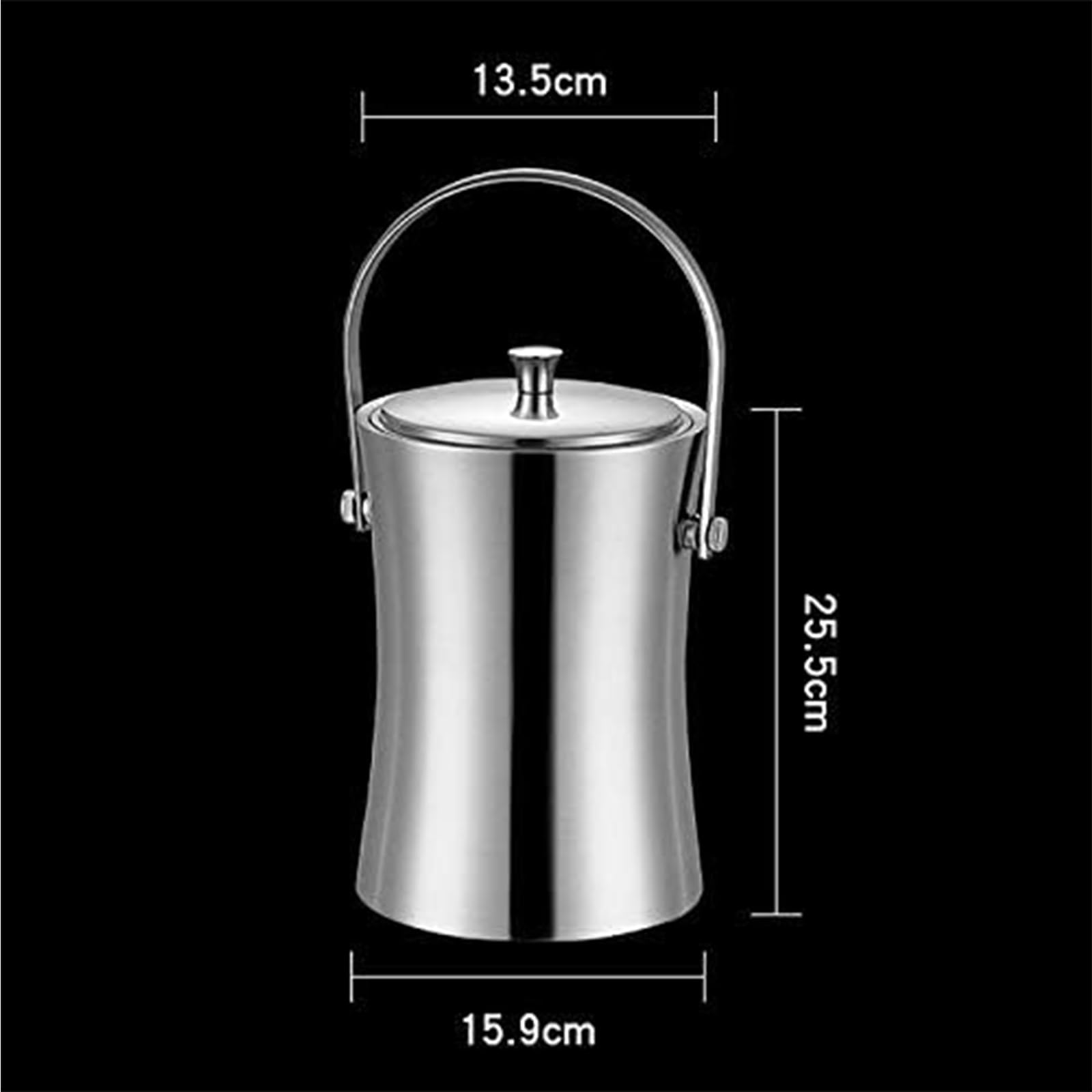 Cubitera Botella Vino Cubo de Hielo de Acero, Cubo de Metal Inoxidable de Doble Pared, Enfriador de Cerveza, champán, Botella de Vino con Tapa, Asas de Transporte, enfriadores