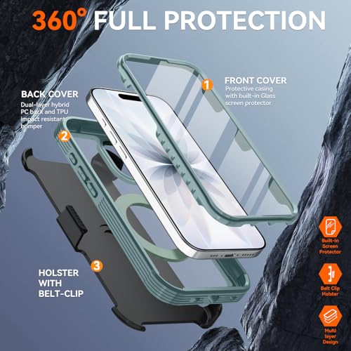 Coque iPhone 17 intégrale blindée béquille et protection d'écran intégrée