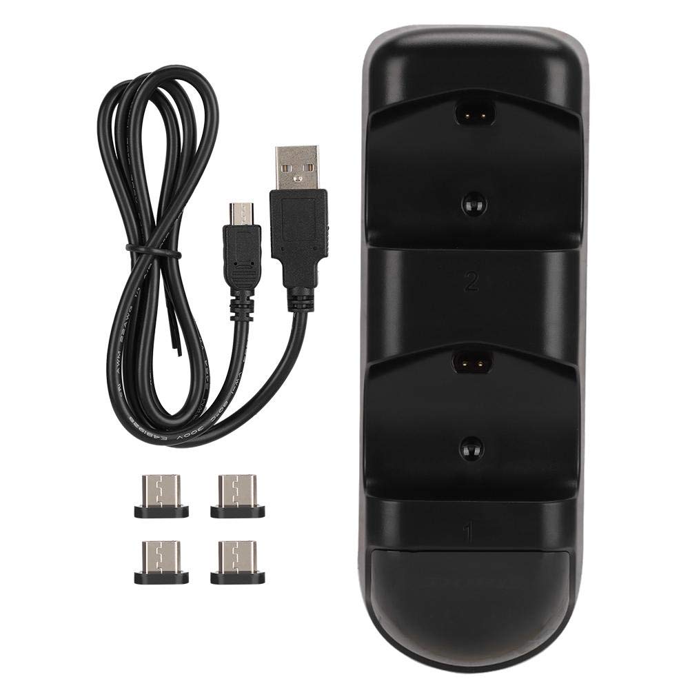 Cargador de Controlador ADITAM PS4, estación de Acoplamiento de Carga rápida inalámbrica con estación de Carga de Doble Descarga con Pantalla LED para Controlador PS4/PS4 Pro/PS4 Slim Double The