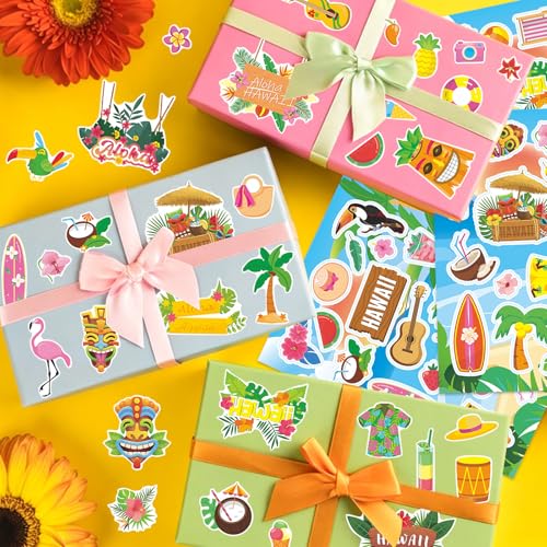 471Pcs Summer Stickers, Self Adhesive Hawaii Tropical Sticker Summer Pineapple Sun Beach Stickers for Scrapbooks Envelopes Cards Gifts Crafts Party Favors Class Rewards - image 3