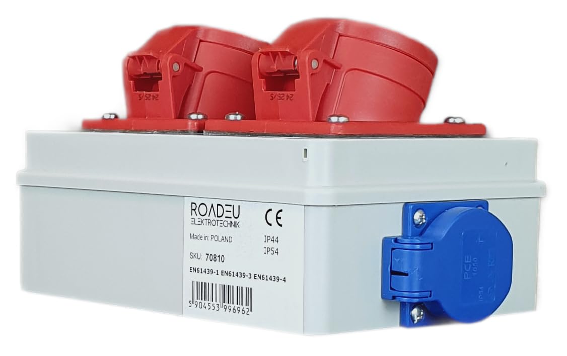 RoadEu Enchufes de Pared 2x Schuko 230V 2x CEE 16A Distribuidor de Corriente